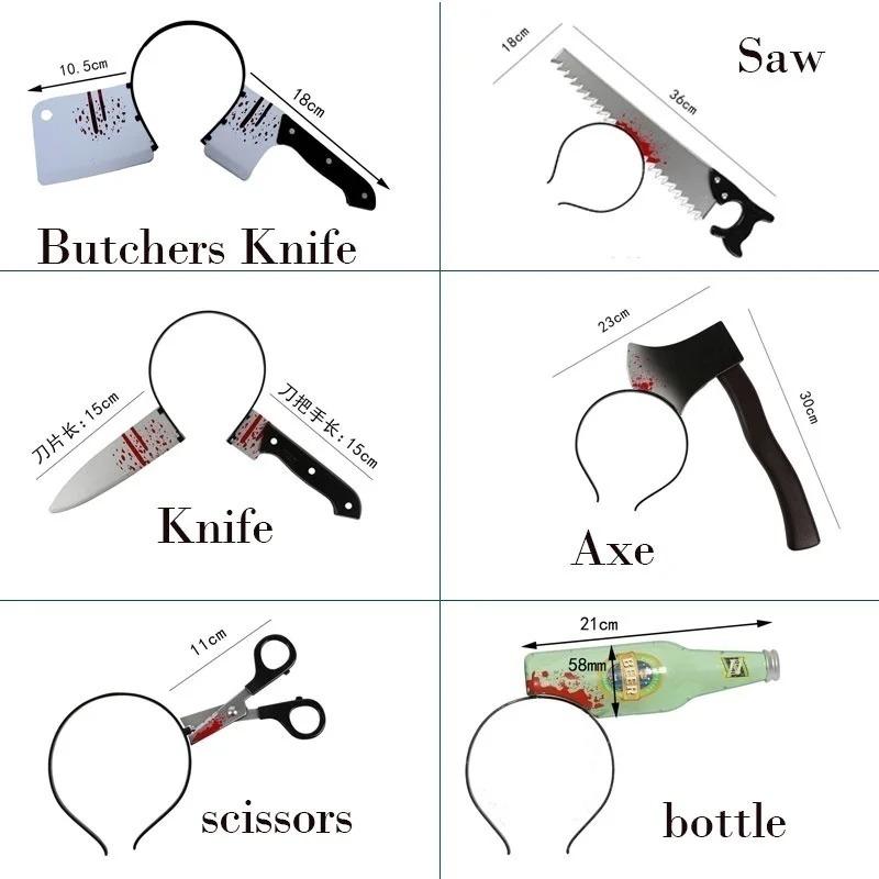 Cat/Dog/Pet Halloween New Funny Horror Toy Makeup Ball Performance Props Axes Saw Nail Knife Headwear Blood Scene Party Beloved