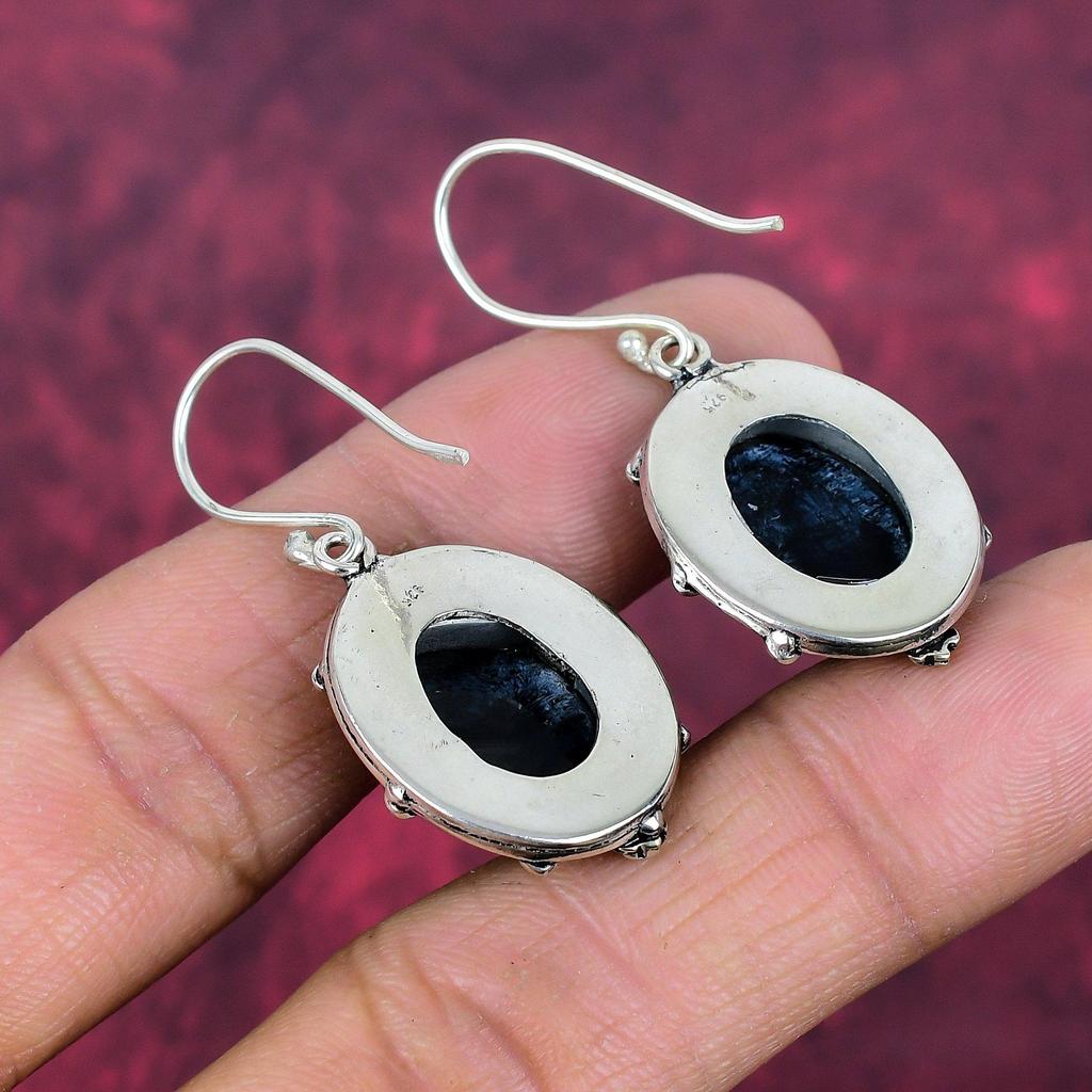 Серьги из цельного серебра 925 пробы с черным ониксом, серьги из драгоценных камней ручной работы на День памяти