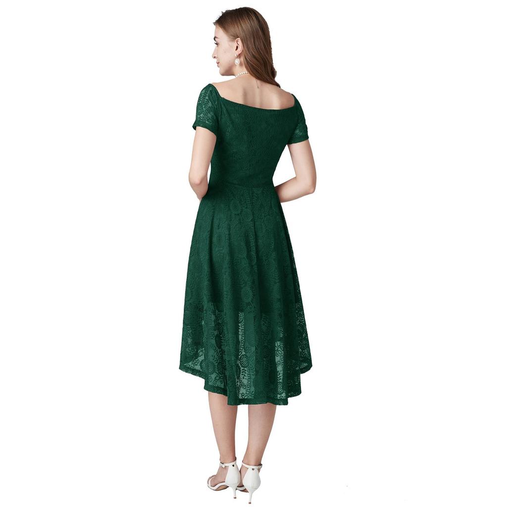 Женское вечернее платье миди, кружевное платье с вырезом в форме сердца, высокие и низкие подолы, ретро-платья, бальное платье для выпускного вечера, свадебные наряды подружки невесты