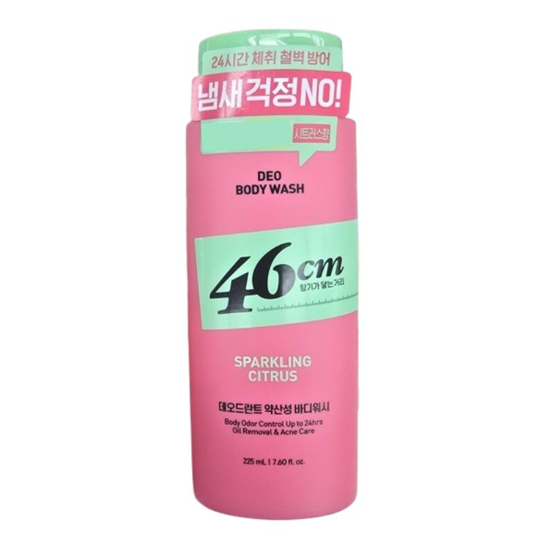 46см Гель для душа Deo Sparkling Citrus 225мл – 24-часовой контроль запаха, Мягкий кислотный pH, Дезодорирующий очищающий гель для тела, Корейский гель для душа
