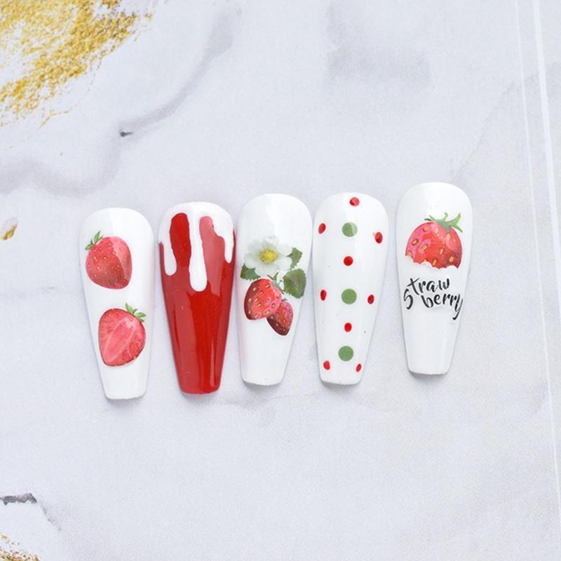6Sheet Summer Fruit Nail Stickers Decals  For  Self-Adhesive  Nail Art Stickers For Gel Polish  DIY Nail Art Decorat