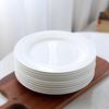 Yongduo Простая керамическая круглая плоская обеденная тарелка