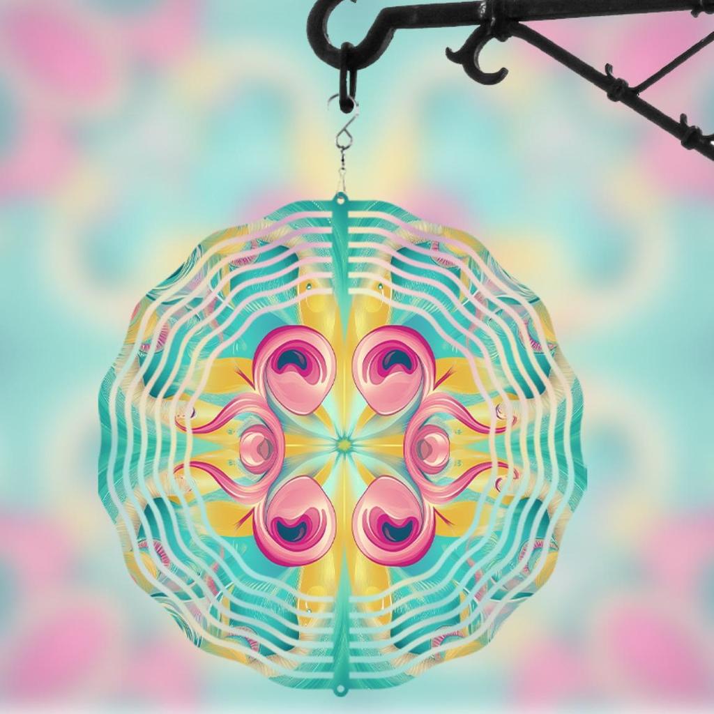 Вращающийся на 360 градусов крючок 10 дюймов вращающийся металлический колокольчик яркий разноцветный декор для улицы для сада балкона все сезоны подарок