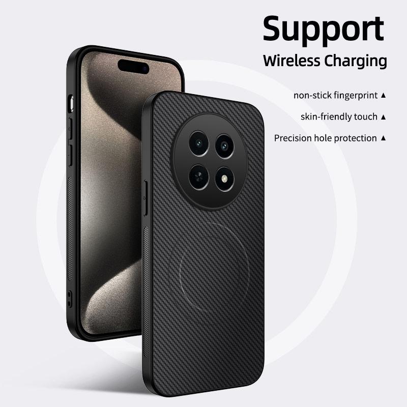 Роскошный ударопрочный чехол из углеродного волокна для Realme P1 Pro с защитным покрытием, приятным на ощупь, и магнитный чехол для Realme P1