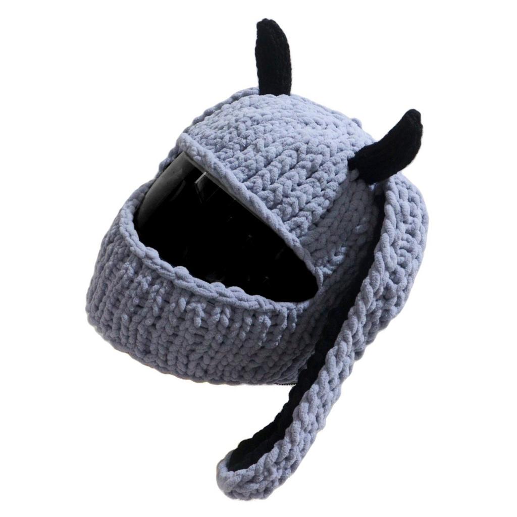 Популярный чехол для мотоциклетного шлема, забавный плюшевый шлем с кроличьими ушками, защитный чехол для лица для веселых поездок и подарков