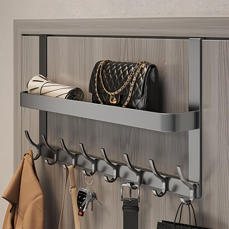 Space-Saving Over-the-Door Hook Rack, Durable Carbon Steel Organizer for Towels, Coats & Accessories - Perfect for Bedroom & Bathroom Storage