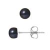 Earrings - - Genuine Black Cultured Pearls - 5-6 Mm - 925 Silver - 2 Year Warranty