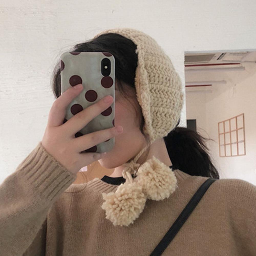 Thicken Knitted Earmuffs Plush Winter Ear Cover Retro Warm Earmuffs Girl
