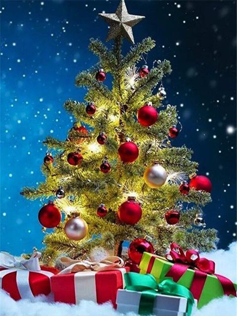 Diy 5d полная алмазная живопись вышивка квадратная круглая дрель Рождественская елка колокольчик мозаичная мебель украшение ручной работы подарок для хобби