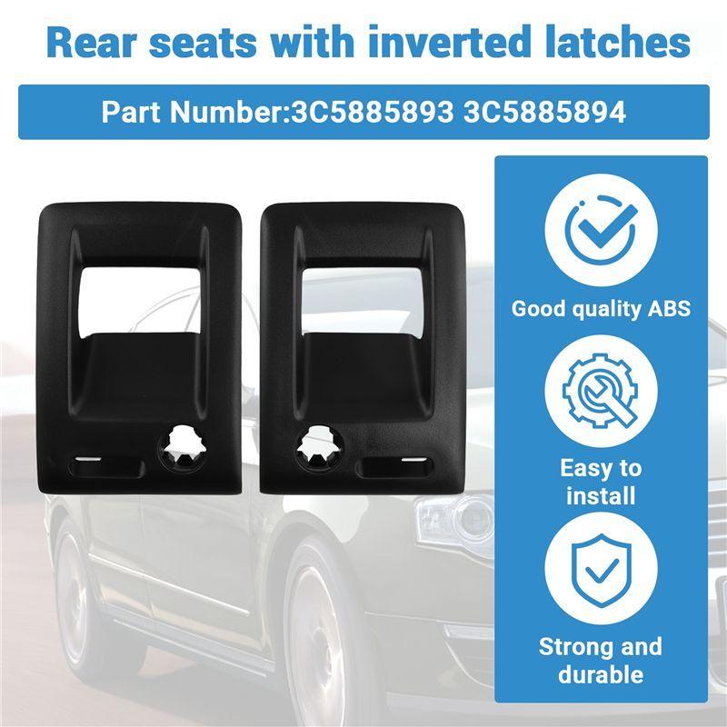 NEW-Car Rear Seat Down Lock Buckles Trim Cover Panel Baffle Clasp Hands+Key Hole For VW Passat B6 LHD 3C5885893 3C5885894
