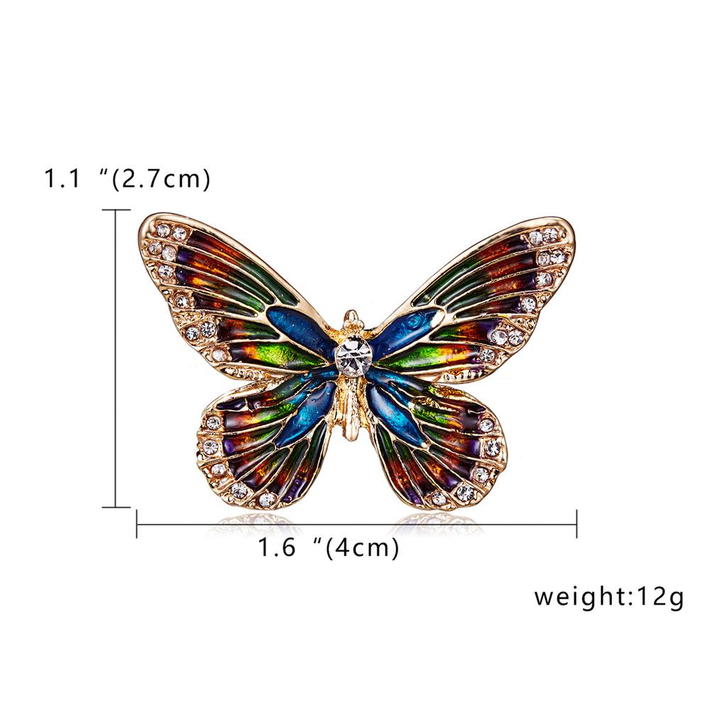 Rinhoo Shining Full Rhinestone Butterfly Brooch For Women Elegant Crystal Insect Collar Lapel Pins Animal Corsage Party Jewelry