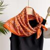French Retro Flower 70Cm Small Square Scarf Imitation Silk Scarf Headscarf Spring And Summer Printed Scarf Scarf Professional Scarf