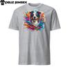 Colorful Border Collie Dog Unisex T-Shirt: Vibrant Design, Comfortable Fit! Tee