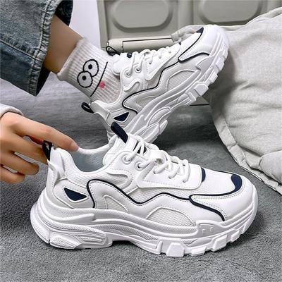 Новые летние кроссовки на платформе, женские по цвету легкие женские повседневные спортивные туфли на шнуровке для папы