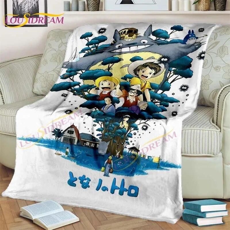 Одеяло в стиле аниме «Миядзаки», одеяло «Мой сосед Тоторо», одеяло «Унесенные призраками», фланелевое одеяло для спальни, гостиной, дивана
