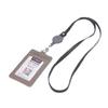 Oh My Boyfriend Wallet-type Employee ID Card Necklace Case, Gray, 1 Piece