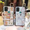 Kickstand Anti-knock Phone Case For UMIDIGI A9 Back Cover Protective Cute Cartoon Lanyard Dirt-resistant Soft Case Ring