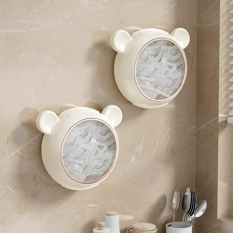 Wall Mounted Kitchen Storage Box for Disposable Plastic Wrap Film Holder with Easy Access Design and Compact Space Saving Structure