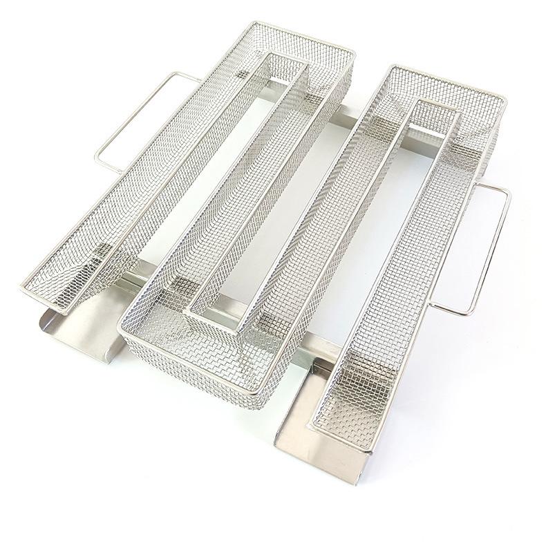 Round Stainless Steel BBQ Smoker Box for Wood Chips - Cold Smoke Generator Mesh Basket