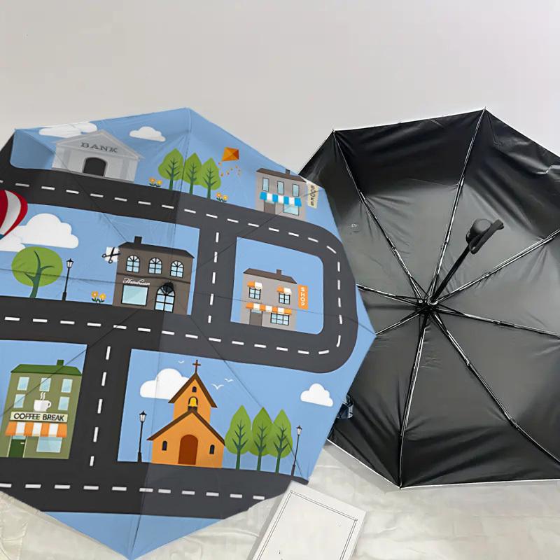1PC street shop Umbrella-8-Rib Reinforced Portable Folding Travel Suitable for All Seasons Outdoor Daily Use-G369