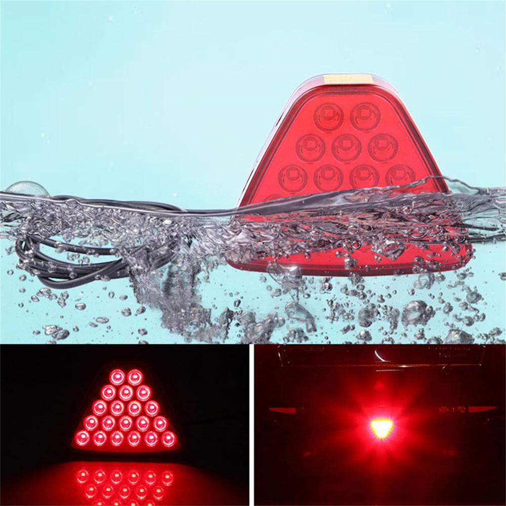New Red Car Triangle Rear Brake Stop Light Warning Strobe LED Safety Indicator Lamp