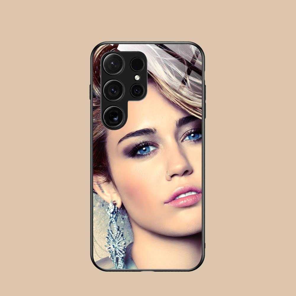 Чехол для мобильного телефона Майли Сайрус для Samsung Galaxy A56 55 54 53 52 51 36 35 34 23 16 15 5G Стекло Цветная Крышка Крышка Роскошный