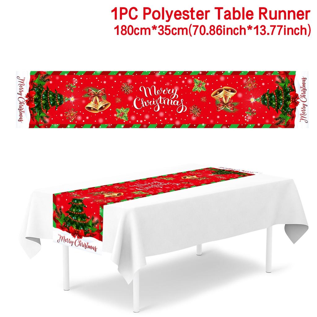 Рождественская скатерть-дорожка Веселое рождественское украшение для дома 2024 Скатерть Рождественский орнамент Навидад Натал Подарок на Новый год 2024