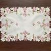Polyester Floral Embroidery Table Mat - Western Style, Insulated & Hollow Design