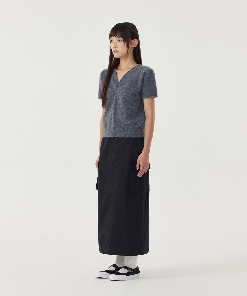 COVERNAT WOMAN Hairy Half Knit Light Gray