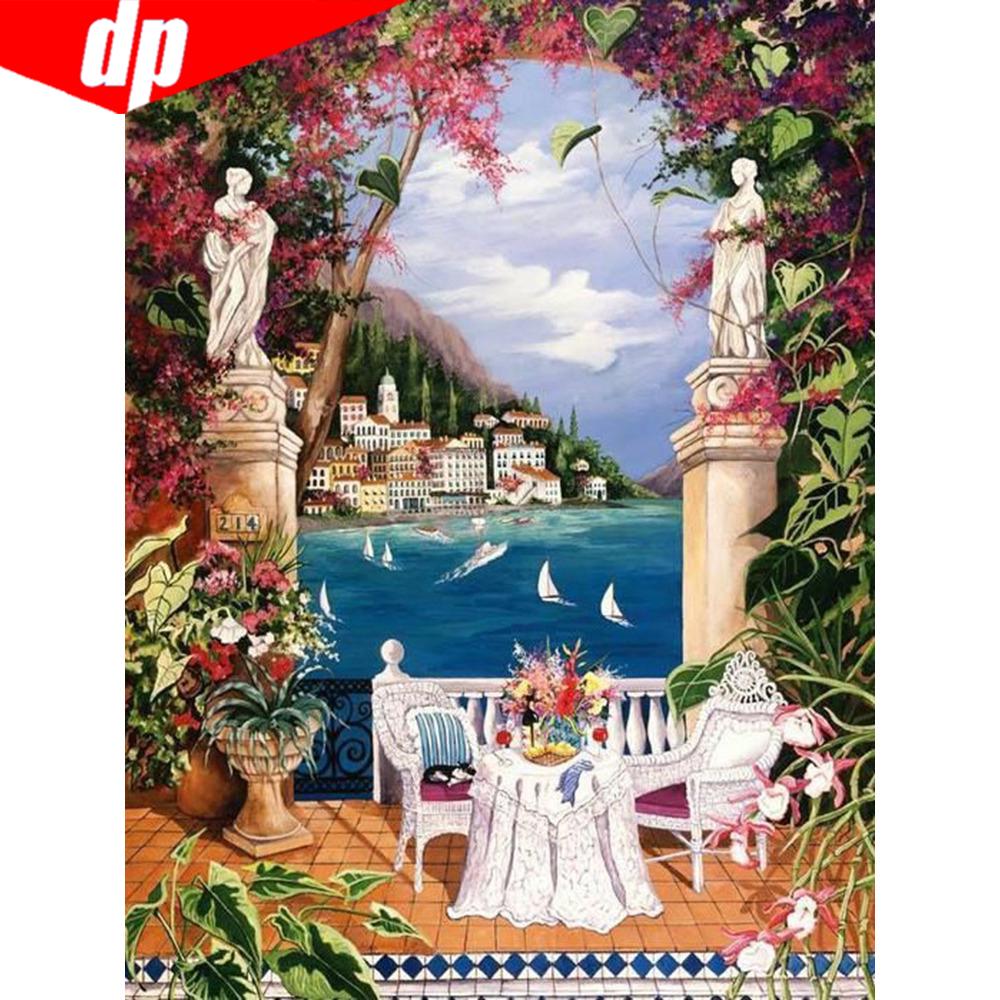 Алмазная вышивка Живописный Полный Круглый Алмазная Картина Вышивка Крестом Мозаика Полный Дисплей 5D Горный Хрусталь