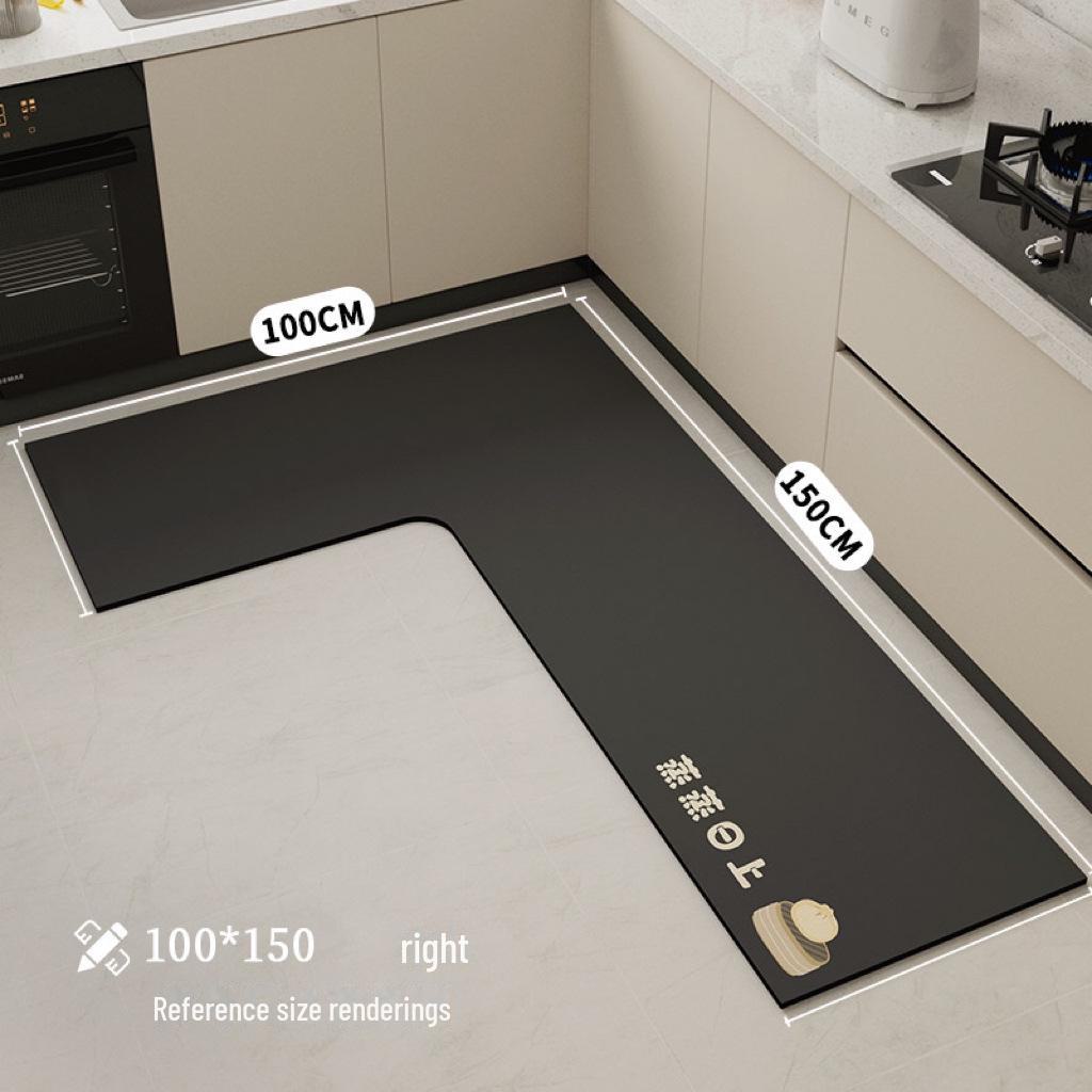 Г-образный абсорбирующий кухонный коврик - мягкий, устойчивый к грязи, простой в уходе, напольный коврик с диатомовой грязью