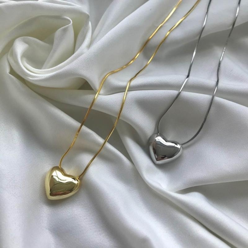 Изящное двустороннее ожерелье-подвеска в форме сердца, винтажная хип-хоп цепочка для свитера, легкий чокер, украшение