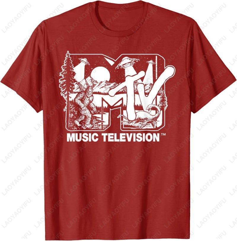 Mademark X MTV CryptidFilled Logo Feat Bigfoot UFO Nessie Sketch TShirt Vintage Creative Men Print Adult Oneck Cotton Tops