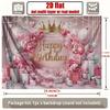 Birthday Party Backdrop Polyester Banner Photo Booth Decoration 77