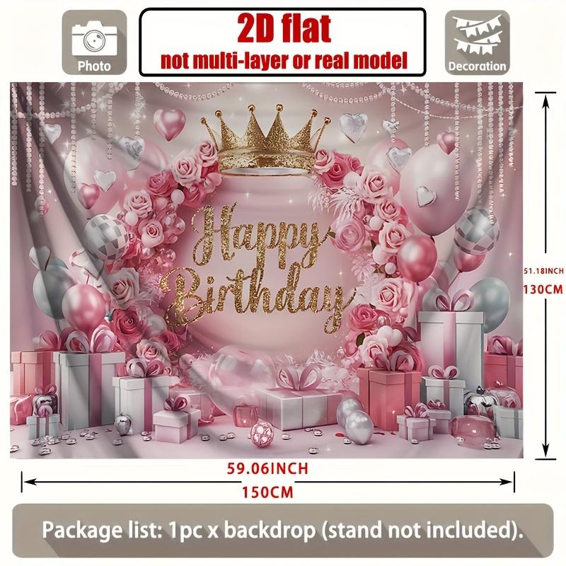 Birthday Party Backdrop Polyester Banner Photo Booth Decoration 77