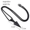 Men'S  Black Long Necklace With Arrow Pendant Jewelry Chain Hip Hop Punk Rock