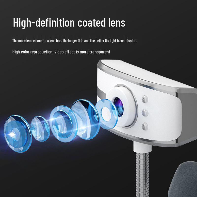 USB-веб-камера высокой четкости с микрофоном для онлайн-занятий и прямых трансляций, установка без драйверов