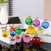 Glass Apples Figurine Faux Crystal Fruit Ornament Collectible Translucent Apples Decoration for Home Office Car Dashboard