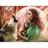 Full Round Drill Diamond Embroidery Woman and Wolf 5D DIY Diamond Painting Cross Stitch Rhinestone