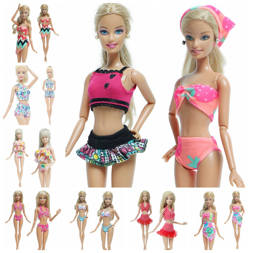 1x Кукольный спасательный круг + 1x купальник Одежда для кукол 30 см 1/6 Аксессуары для кукольного домика Детская ролевая игра Летняя пляжная игрушка для купания