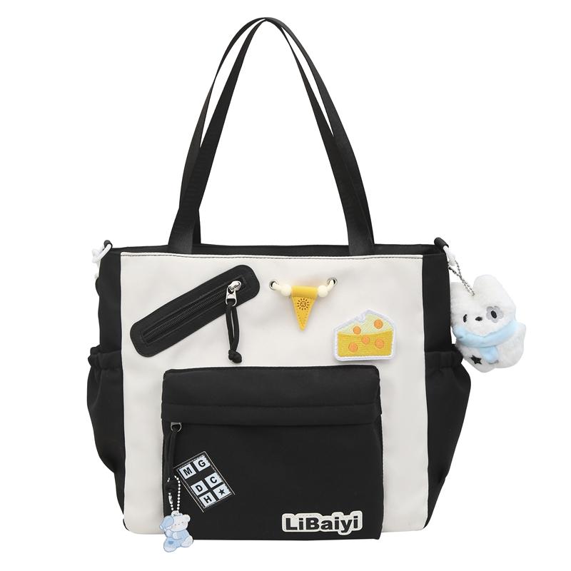 Women Messenger Bag College Style Large Capacity Tote Bag Student Class Commuter Bag