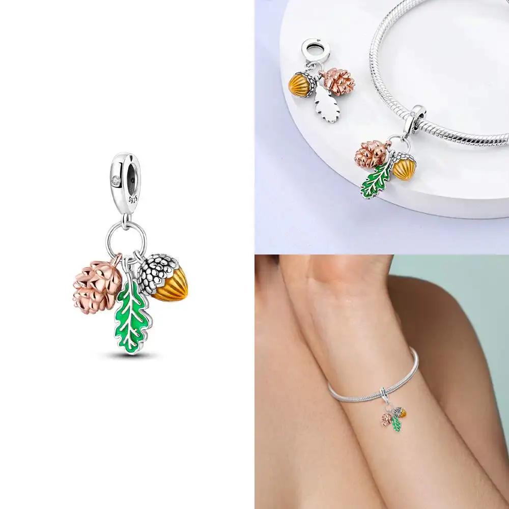 Copper Cherry Strawberry Avocado Fruit Original Charms Beads Fit Charms Pendant For Woman Jewelry Making Fine Gift