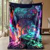 Neon Splatter Game Controller Theme blanket Lightweight Warm Flannel Blanket Decorative Throw Blanket for Home Decoration