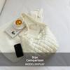 Pleated Bubble Shoulder Bag Solid Color Puffer Padded Crossbody Bag Cloud Pattern Tote Bag  Lady
