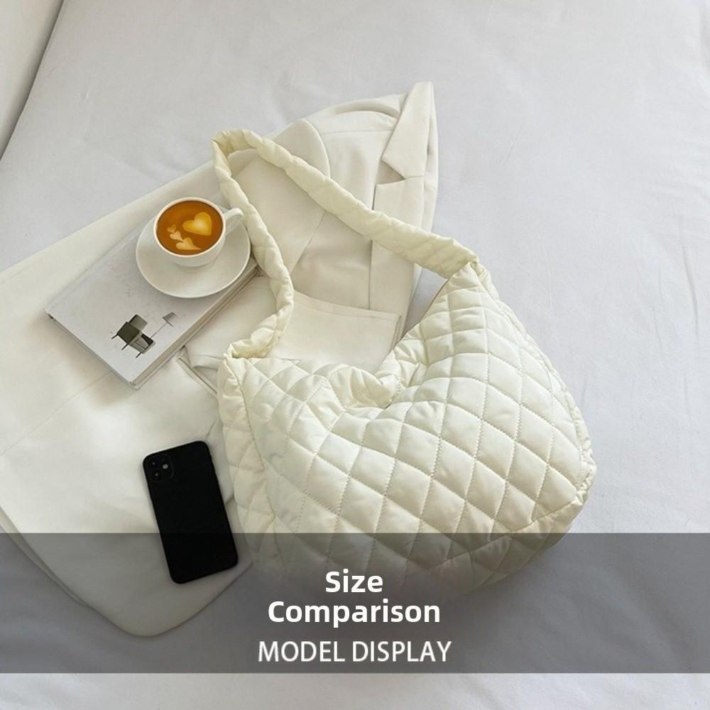 Pleated Bubble Shoulder Bag Solid Color Puffer Padded Crossbody Bag Cloud Pattern Tote Bag Lady