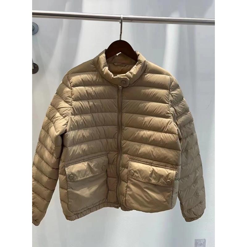 Womens Lightweight Short Down Jacket 90% White Duck Slim Fit Casual Hoodless Puffer Coat Winter