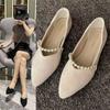Pointed Single Shoes Women's Flat 2025 New French Shoes Spring and Autumn Light Mouth Soft Sole Black Four-season Small Fragrant Ladyshoes