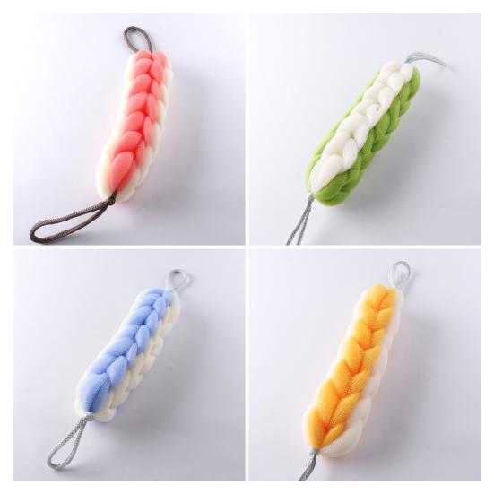 Bath Mesh 2 in 1 Shower Loofah Sponge Soft Exfoliating Bar Back Cleaning Tough Shower Mesh Bath Accessory