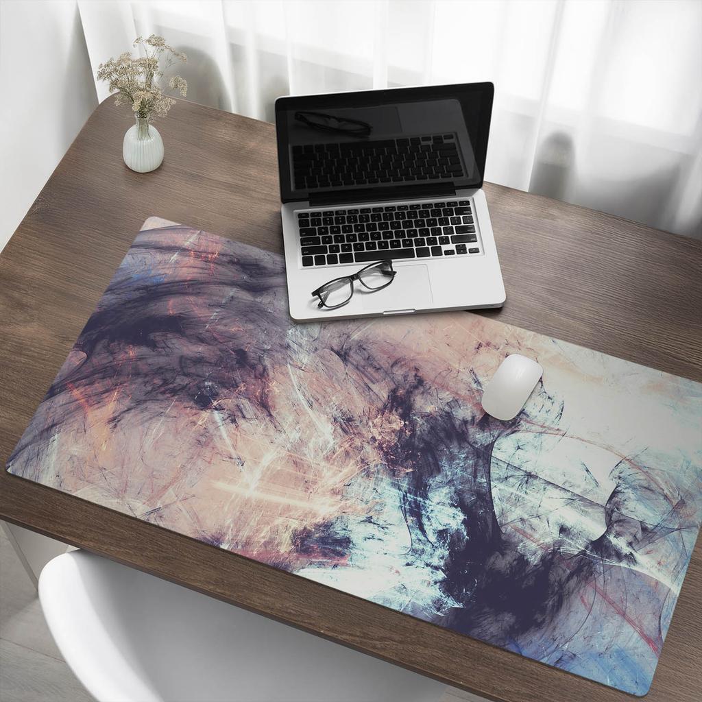 Nowoczesna Winylowa Mata Pod Klawiaturę Abstrakcyjny Chaos Pędzla 120X60 Cm