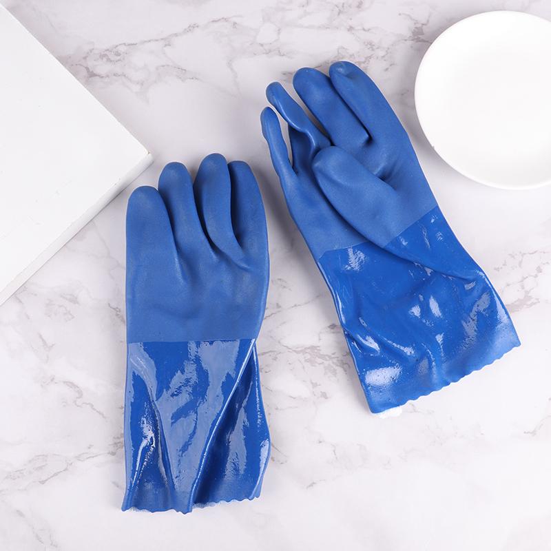 Перчатки стойкие к маслу, кислотам, щелочам, синяя подкладка, хлопок, промышленные защитные перчатки, опасные химикаты, 1 пара
